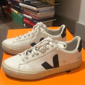 Veja White Sneakers with Black Accents
